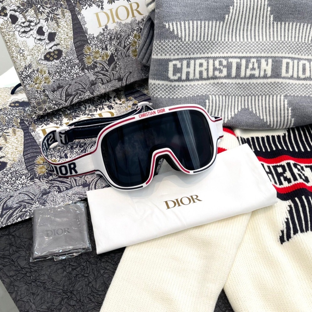 Dior Men's Black and White Sport Goggles